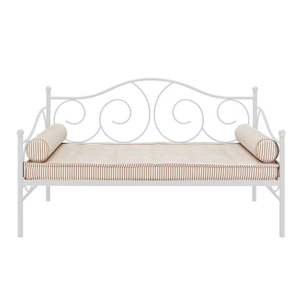 Twin White Metal Daybed with Scrolling Final Detailing - 600 lb Weight Limit-2