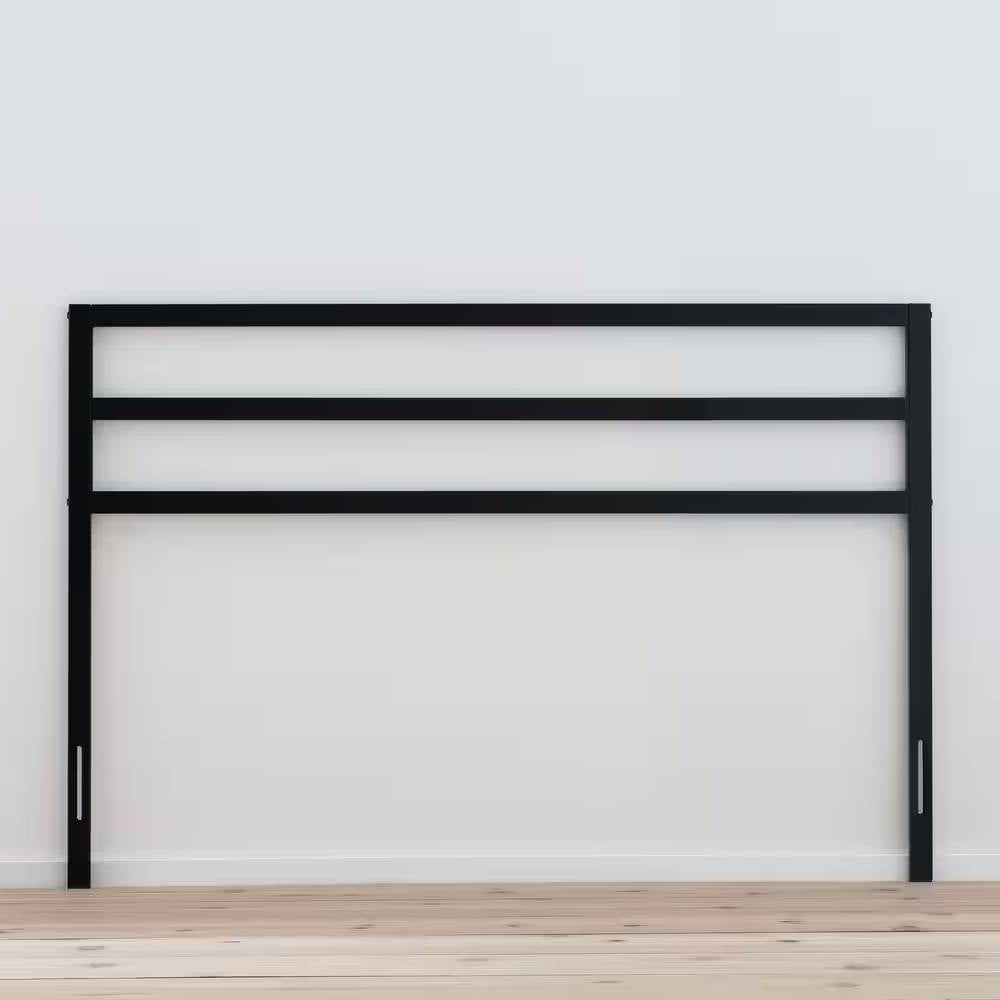 Twin size Sturdy Modern Black Metal Headboard-1