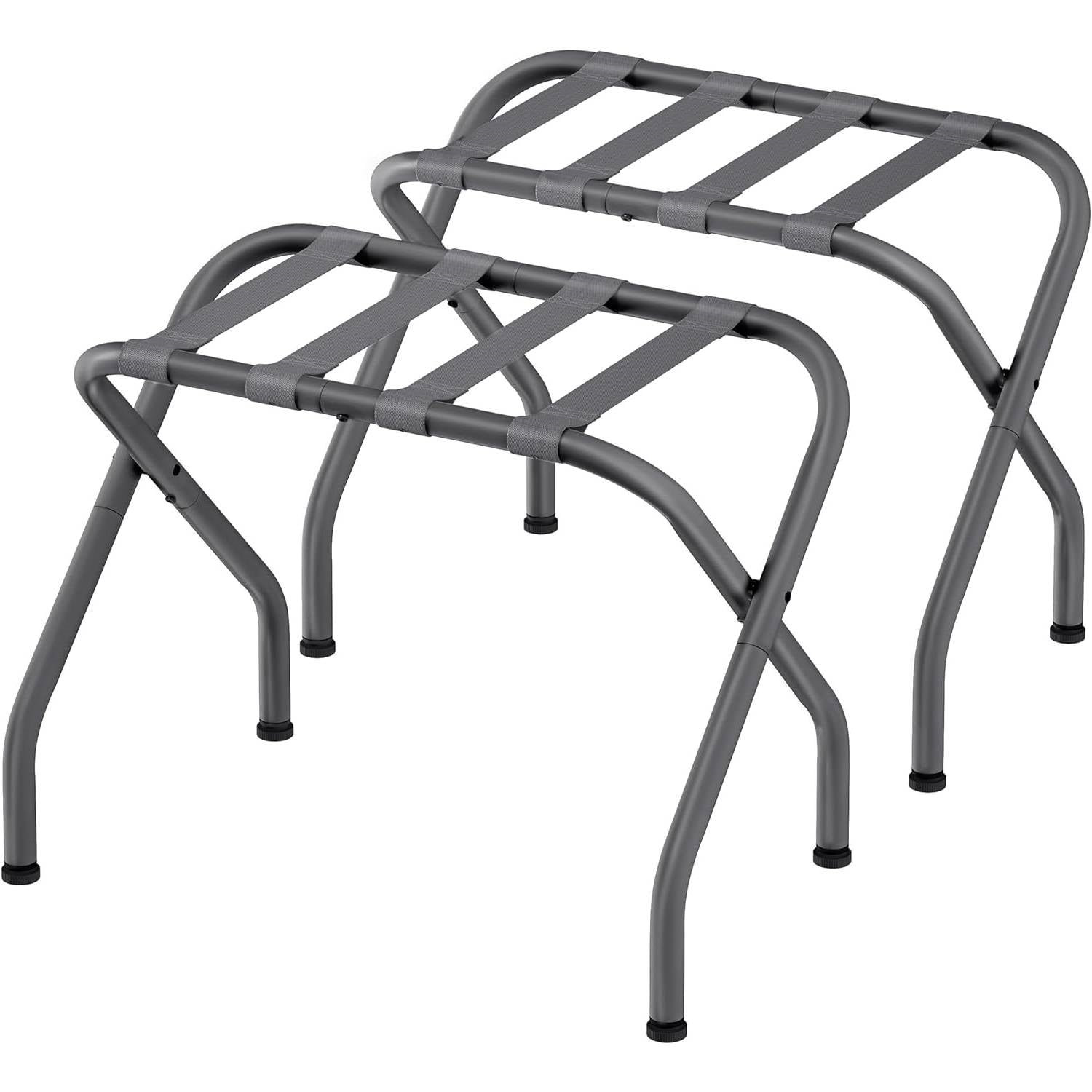 Set of 2 - Sturdy Grey Metal Folding Luggage Rack-0