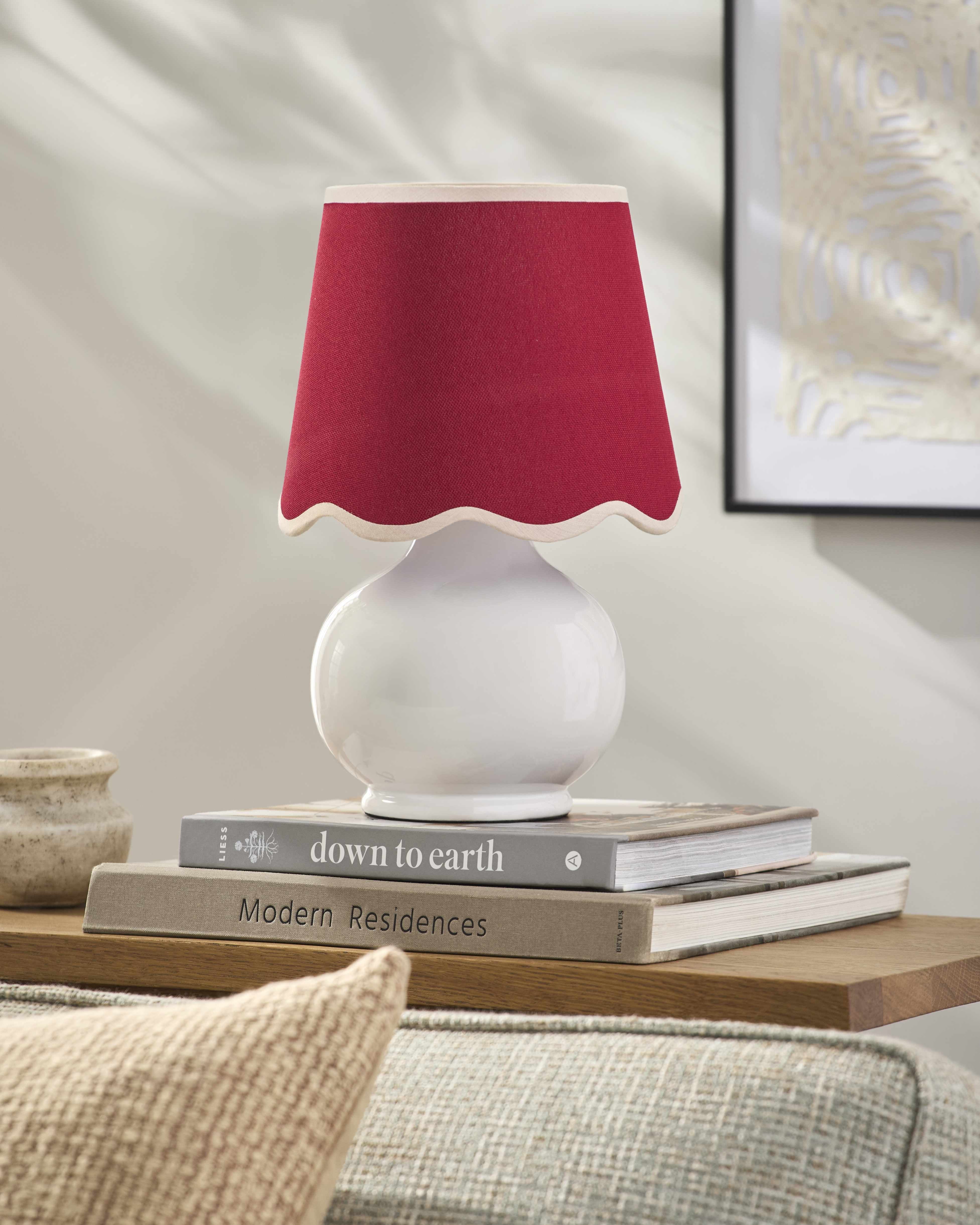 Theisseil Red Shade Table Lamp-0