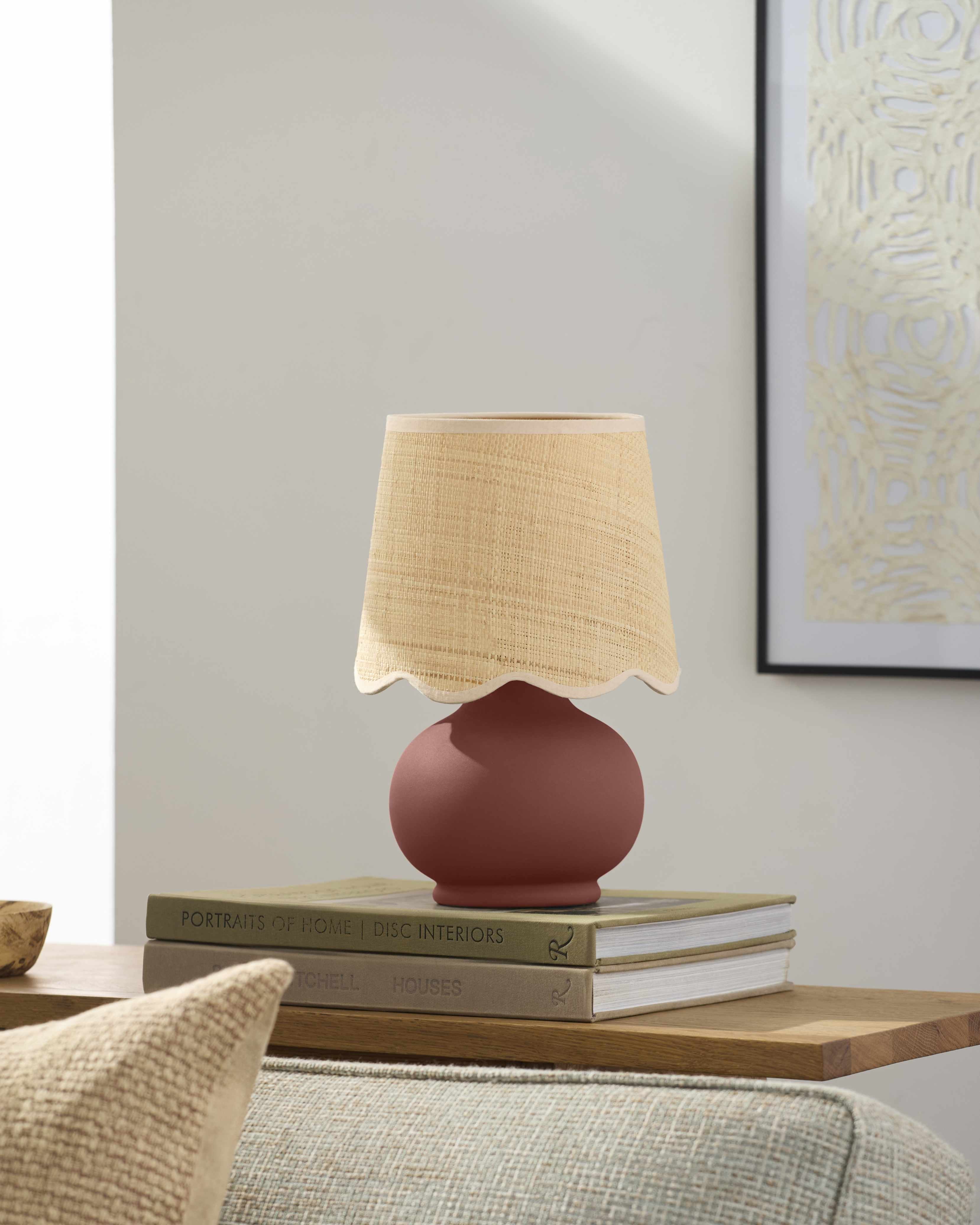 Theisseil Brick Red Table Lamp-0