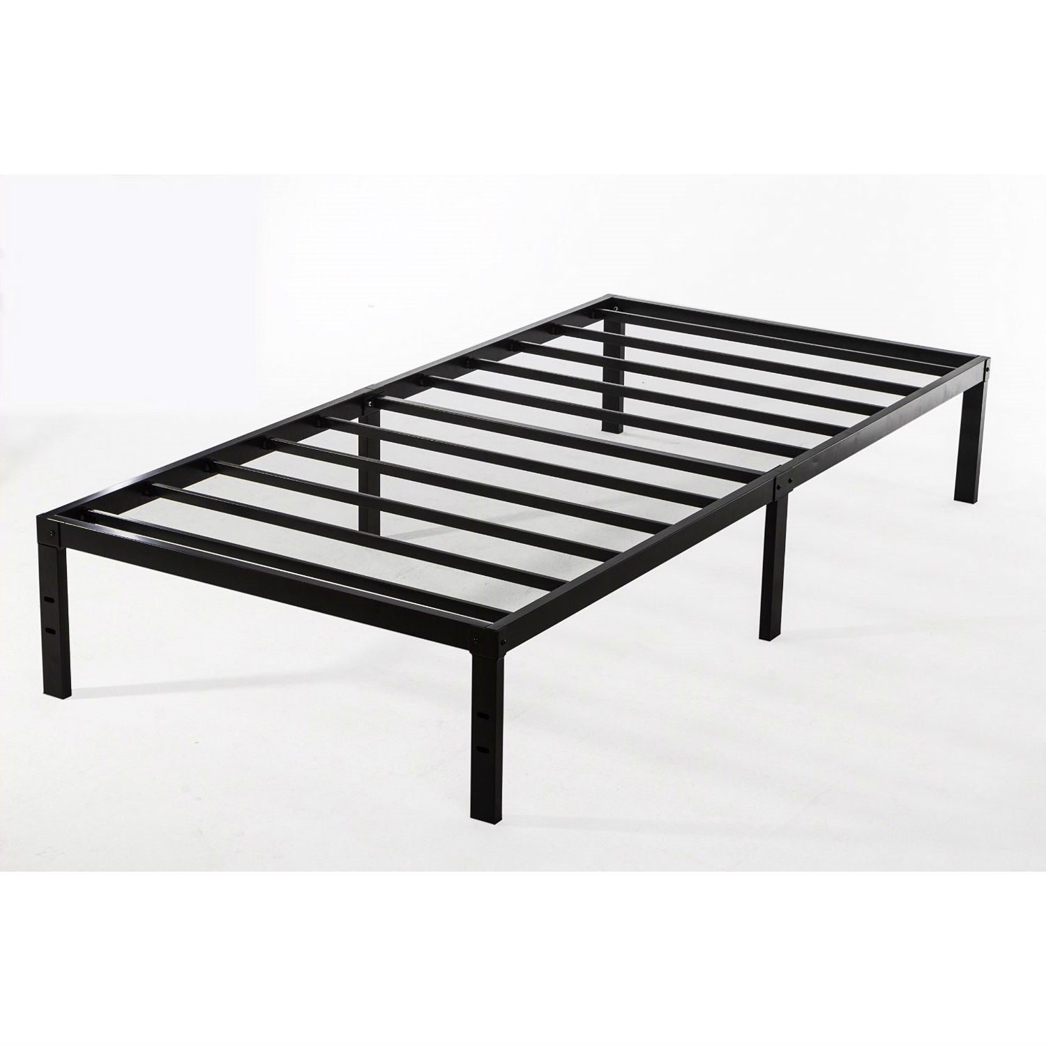 Twin XL Study Black Metal Platform Bed Frame - No Box-Springs Needed-0