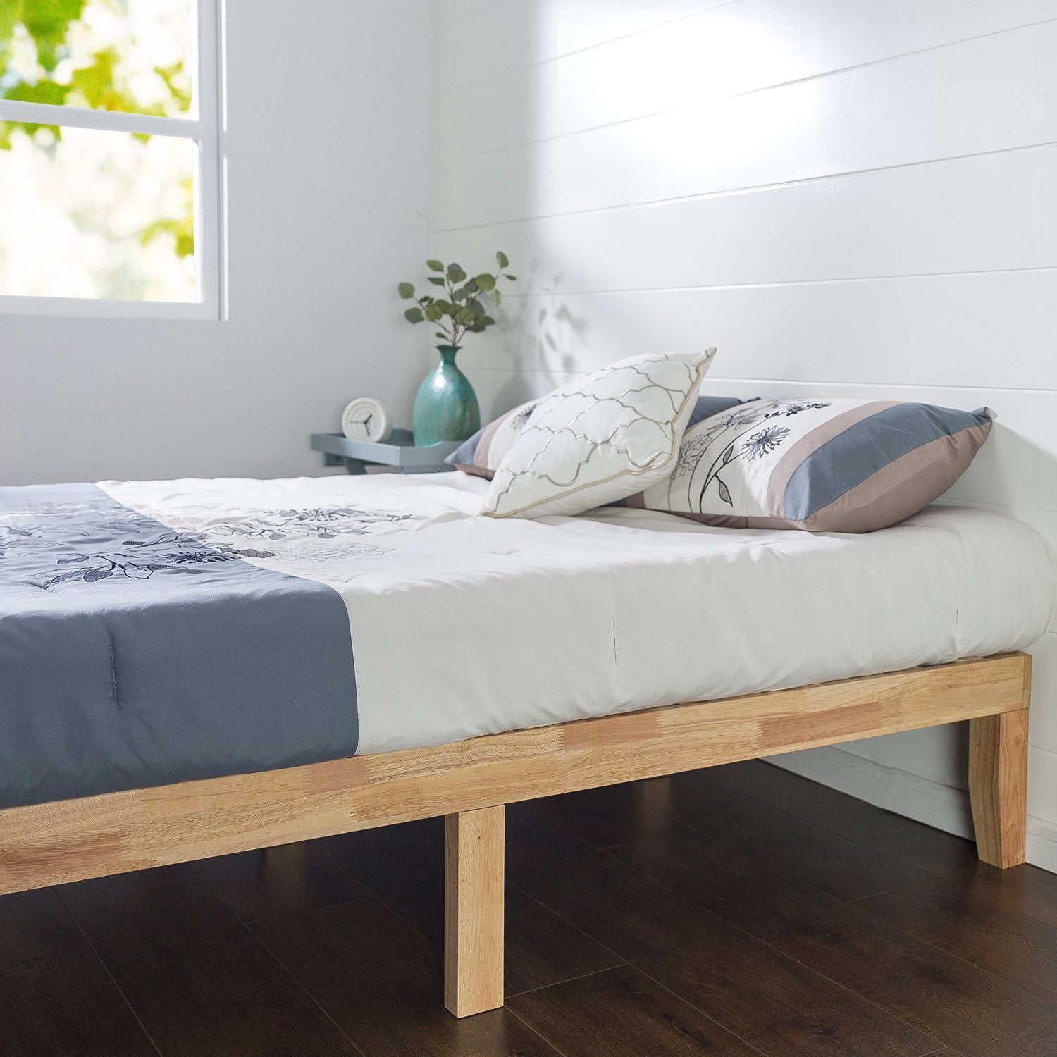 Twin Solid Wood Platform Bed Frame in Natural Finish-0