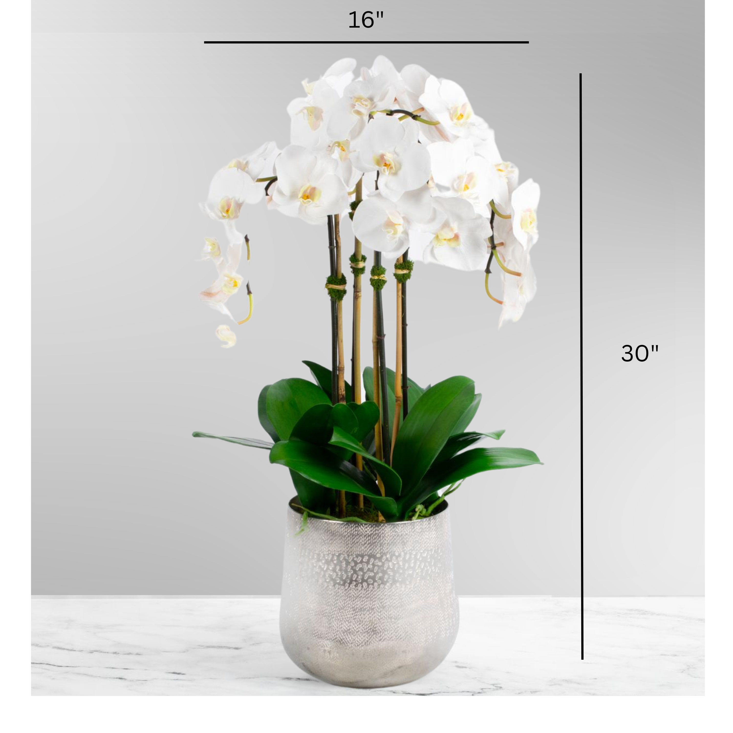 Tall Faux Orchid Arrangement in Vase-1