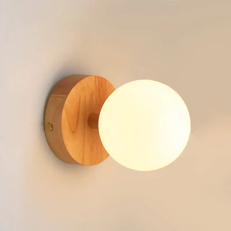 Richella Wooden & Glass Wall Light – Rechargeable & Cordless-2