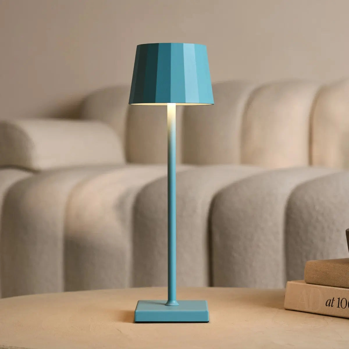 William Amsterdams Blue Rechargeable Iron Table Lamp – Dimmable, 120-Hour Battery, USB-C-0