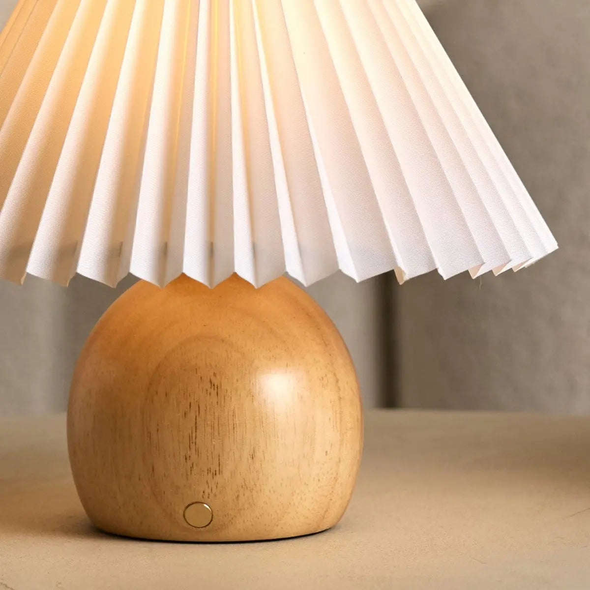 Nathalie Light Brown Modern and Retro Rechargeable Lamp l Dimmable, Wood and Paper Beautiful Paper Shade-1