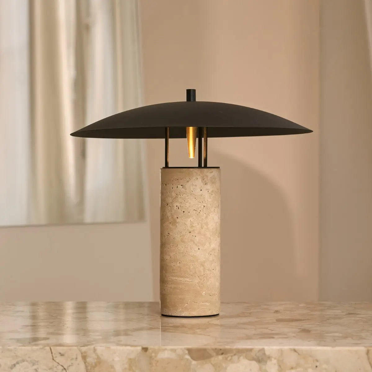 Nicolaas Travertine Lamp – Elegant Handmade Design with Metal & Travertine-4