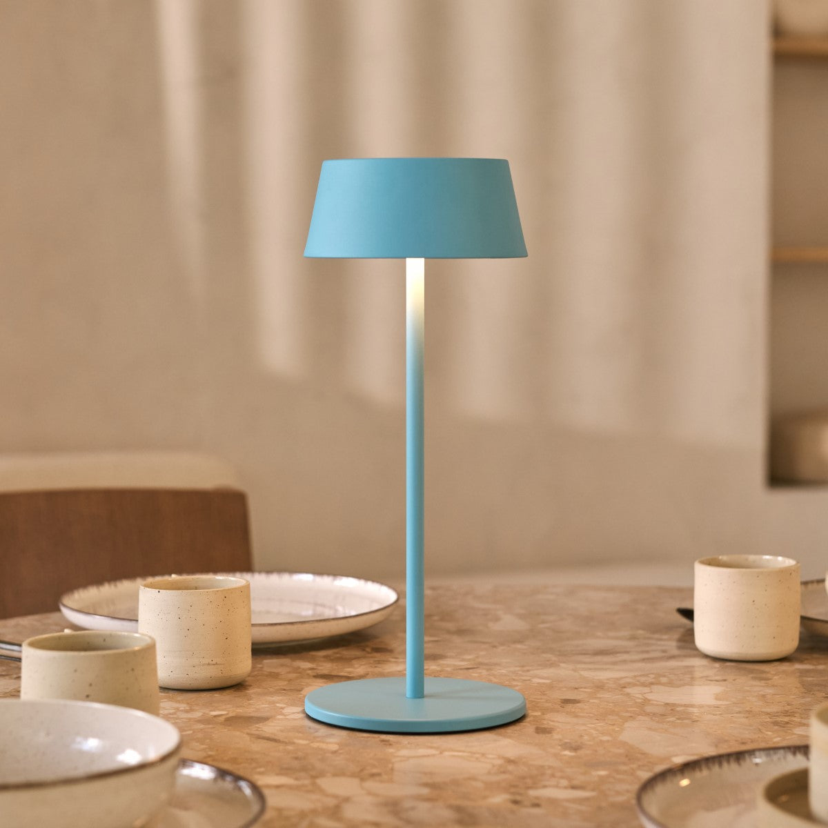 Hugo Amsterdams Blue Rechargeable Iron Table Lamp - Dimmable, Stylish & Cordless-2