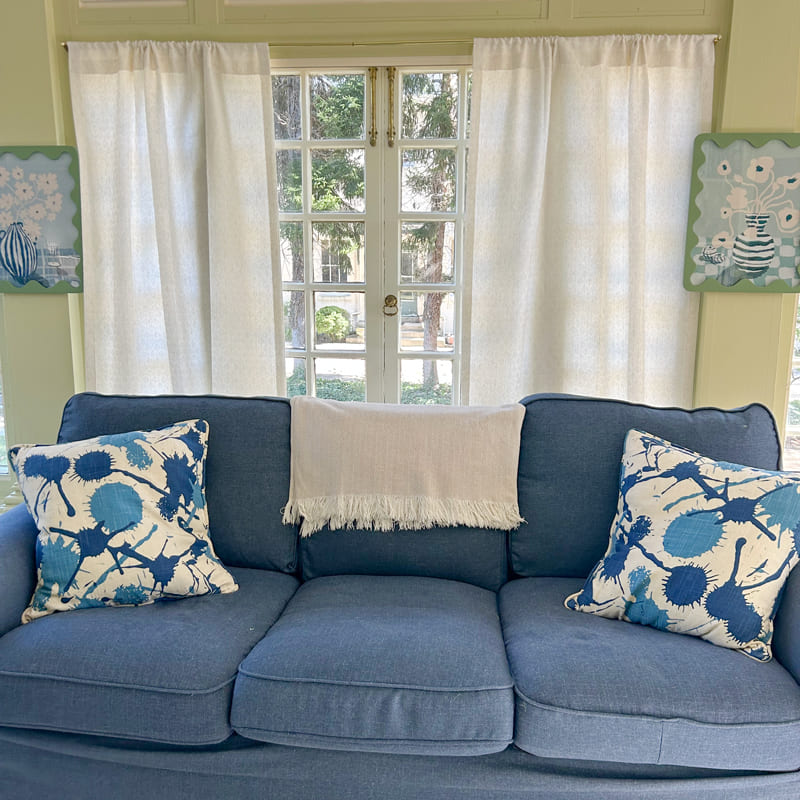 Teagan Subtle Floral Textured Linen Curtains