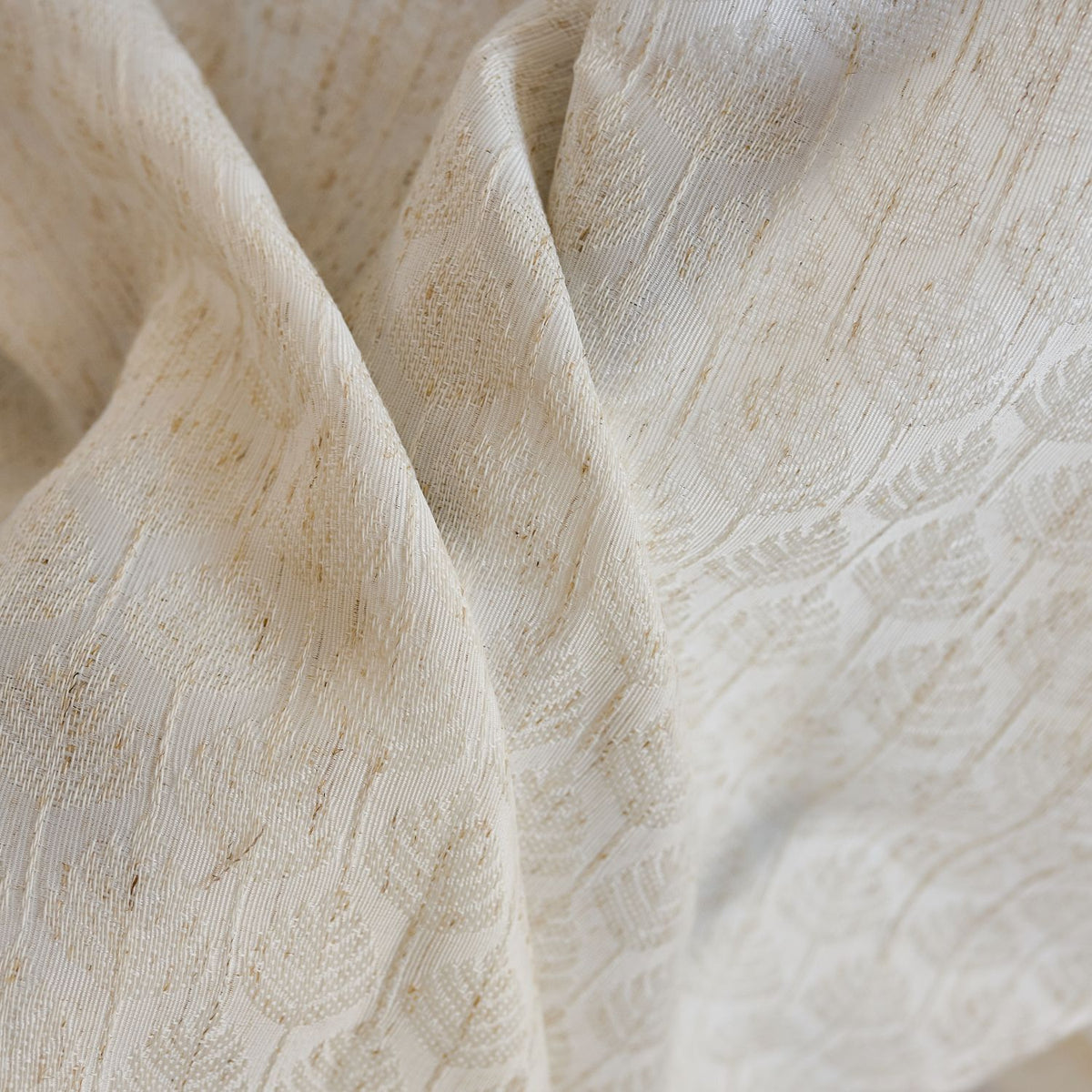 Teagan Subtle Floral Textured Linen Curtains