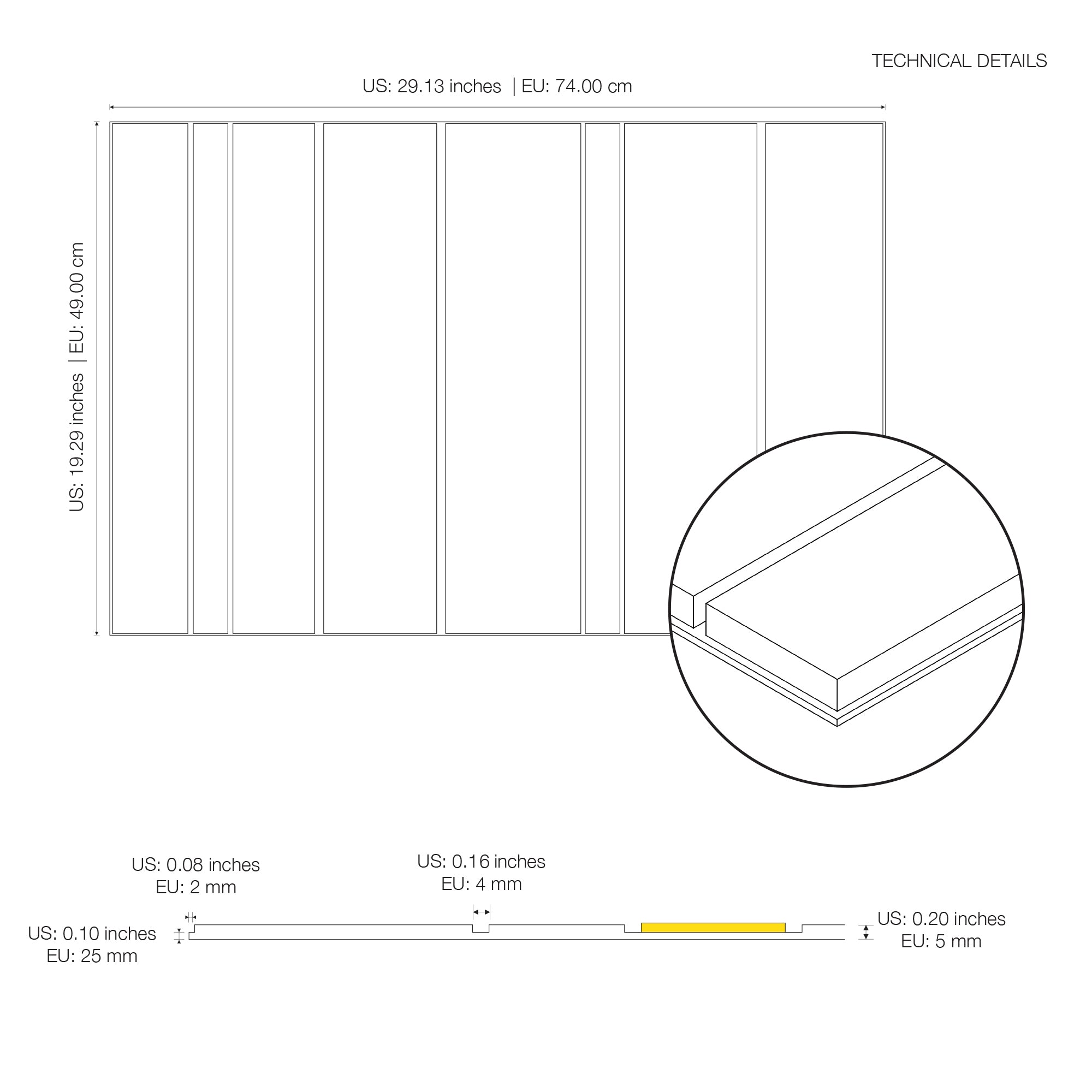 Simple White and Gold 3D Wall Panels-3