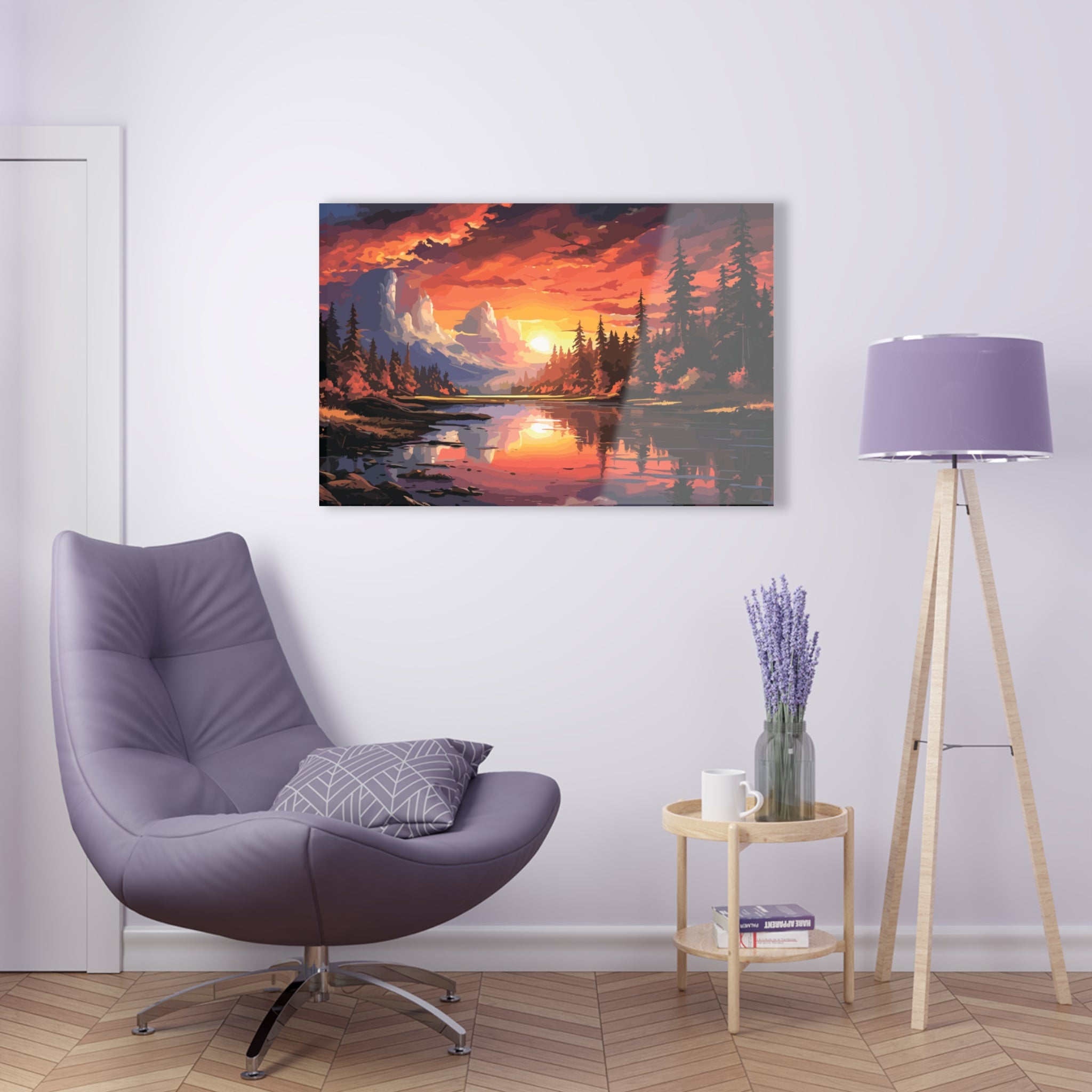 Stunning Sunset glass wall art