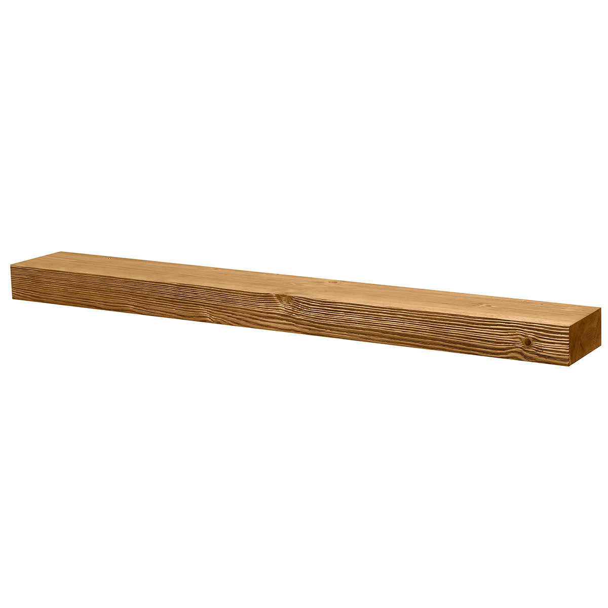 Textured Solid Floating Timber Fireplace Mantel Shelf