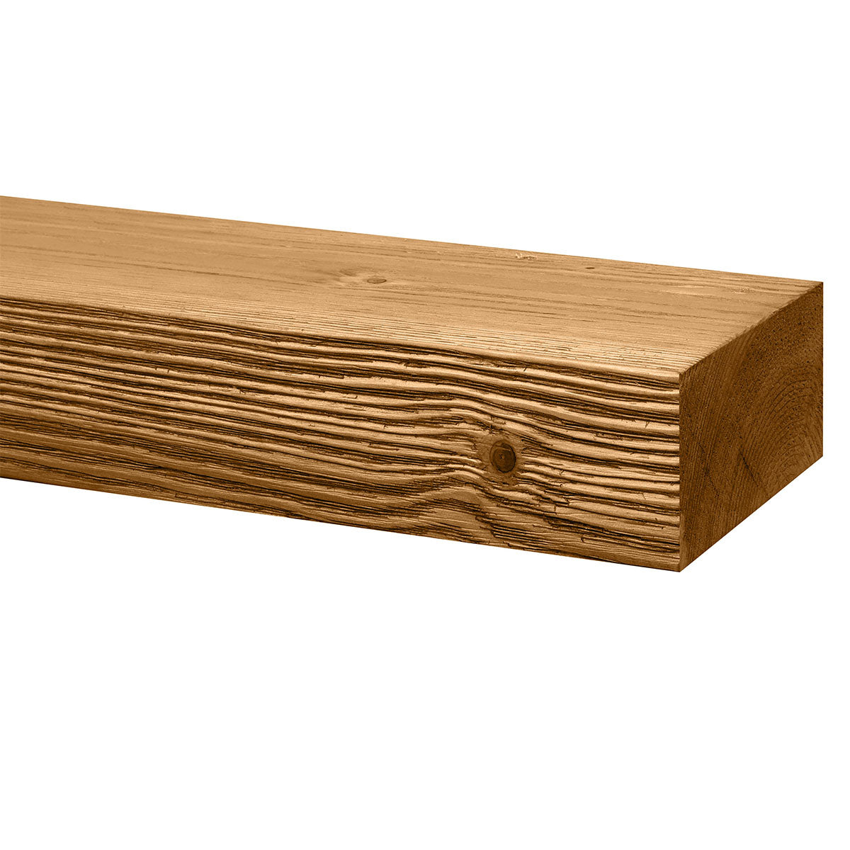 Textured Solid Floating Timber Fireplace Mantel Shelf