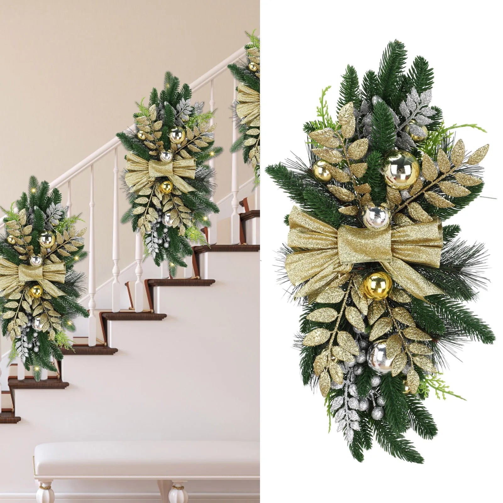 Cordless Pre-lit Christmas Wreath-1