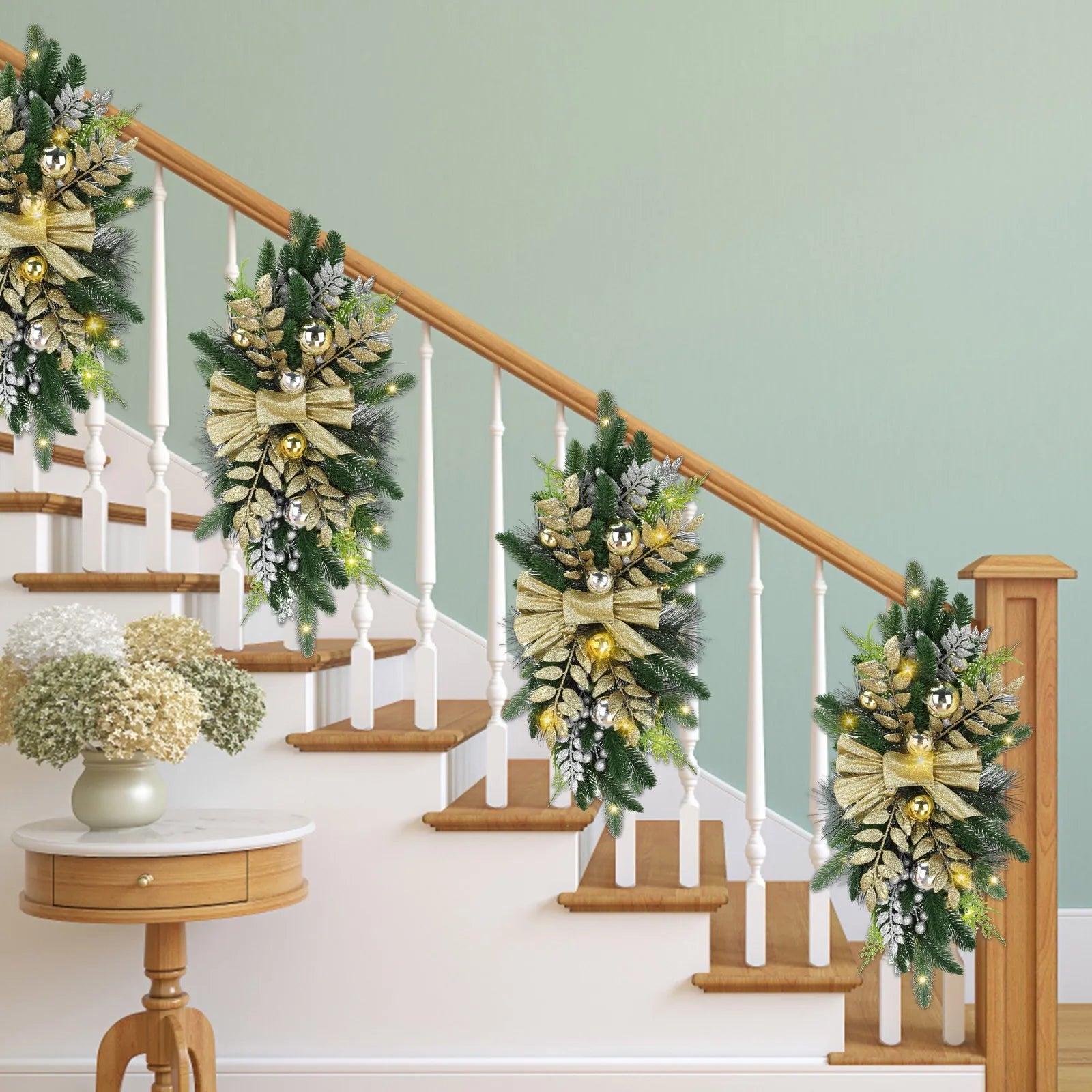 Cordless Pre-lit Christmas Wreath-2