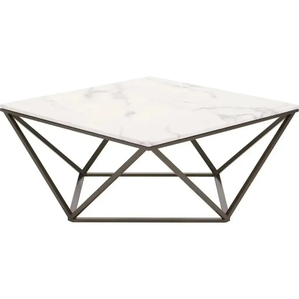Tintern Coffee Table White & Antique Brass