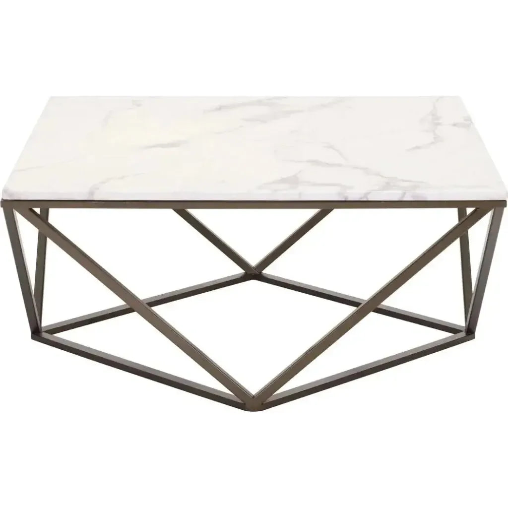 Tintern Coffee Table White & Antique Brass