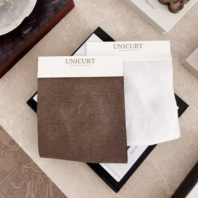 Toby Linen Texture 100% Blackout Curtains