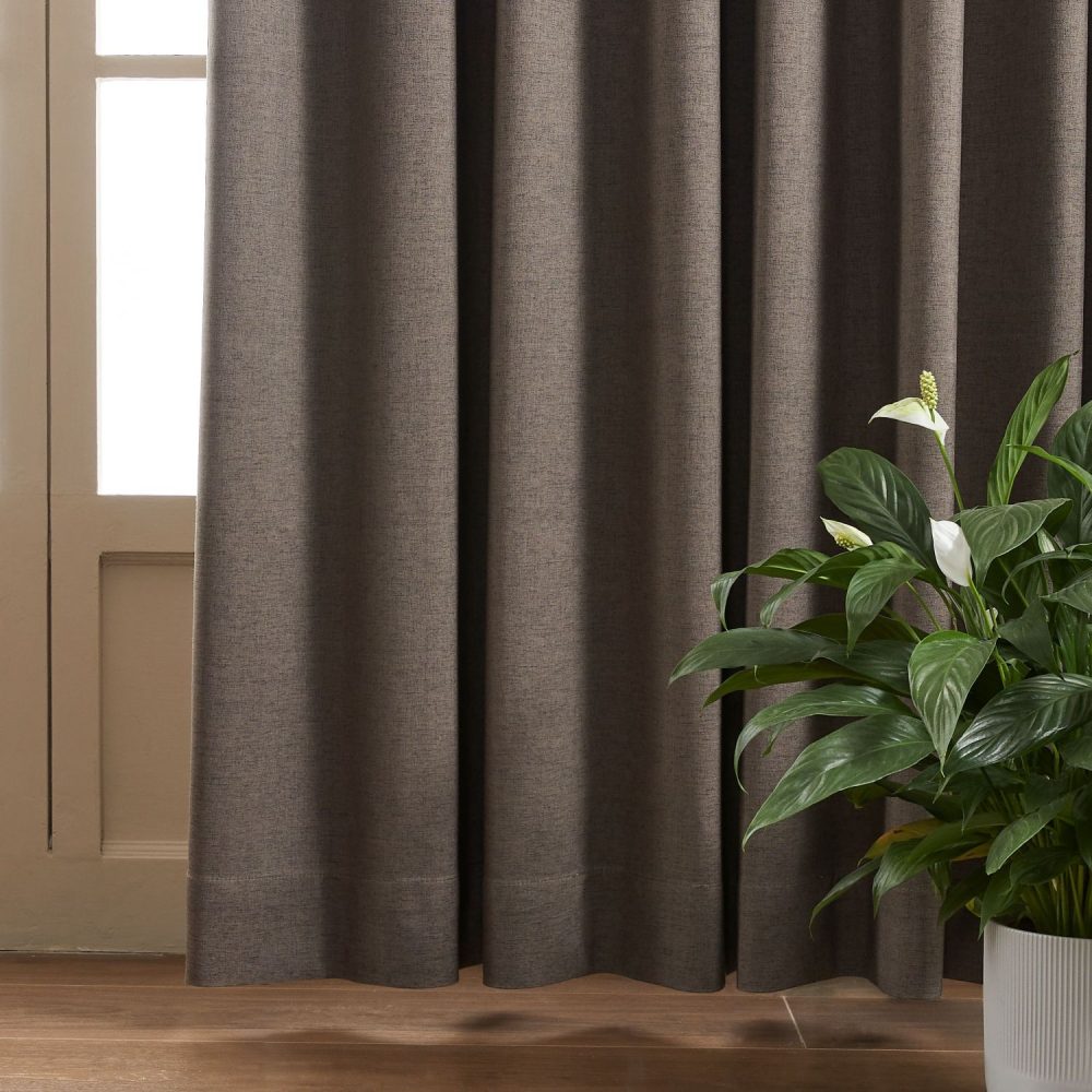 Toby Linen Texture 100% Blackout Curtains