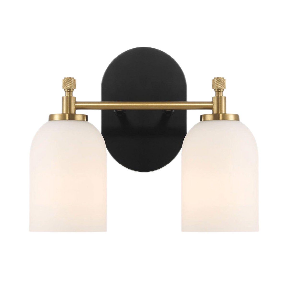 Traditional Vanity Light over Bathroom Mirror | 2/3-Light Wall Sconce with White Frosted Glass — 2 Sizes Available