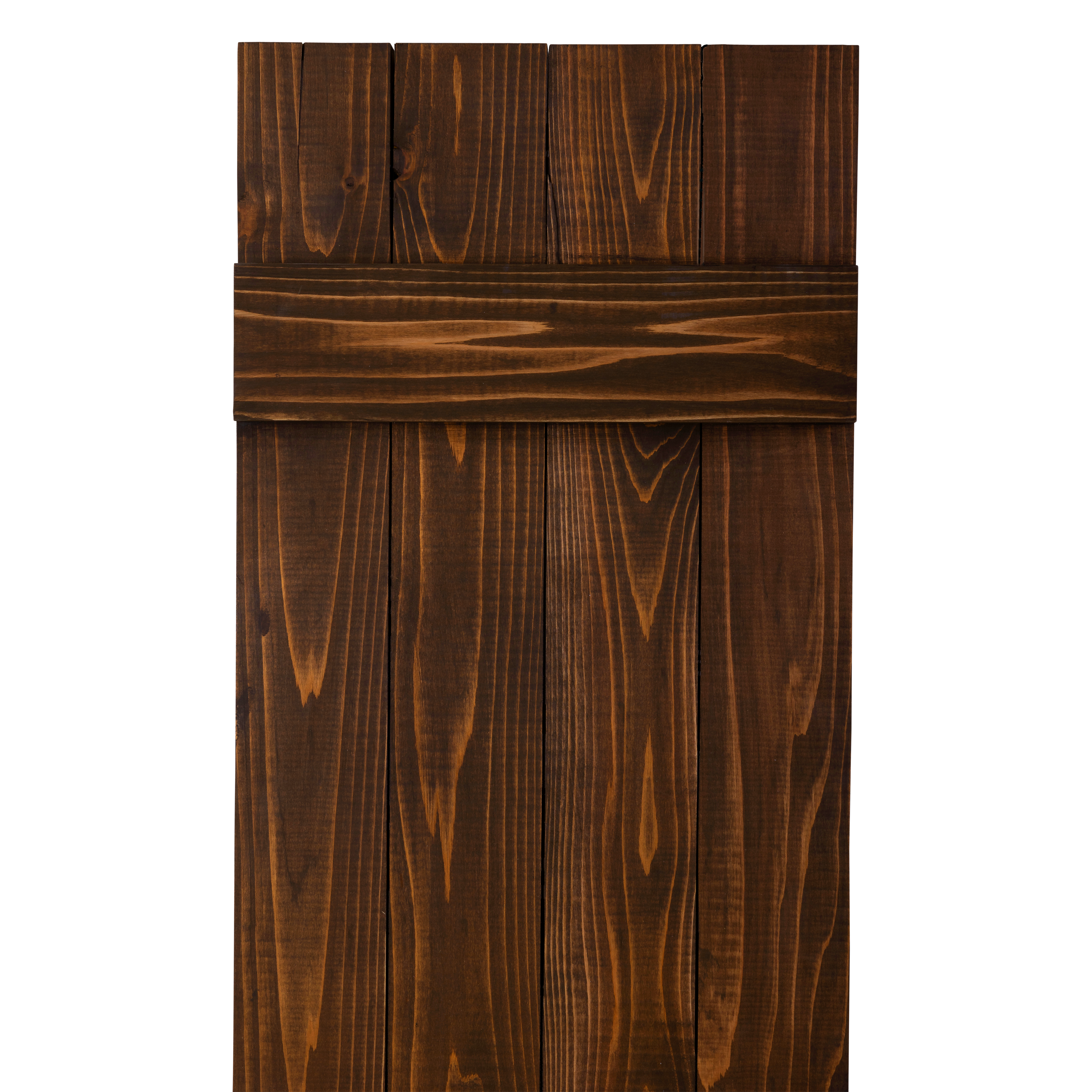 Traditional Board & Batten Exterior Wood Shutters - Cedar - Set of 2