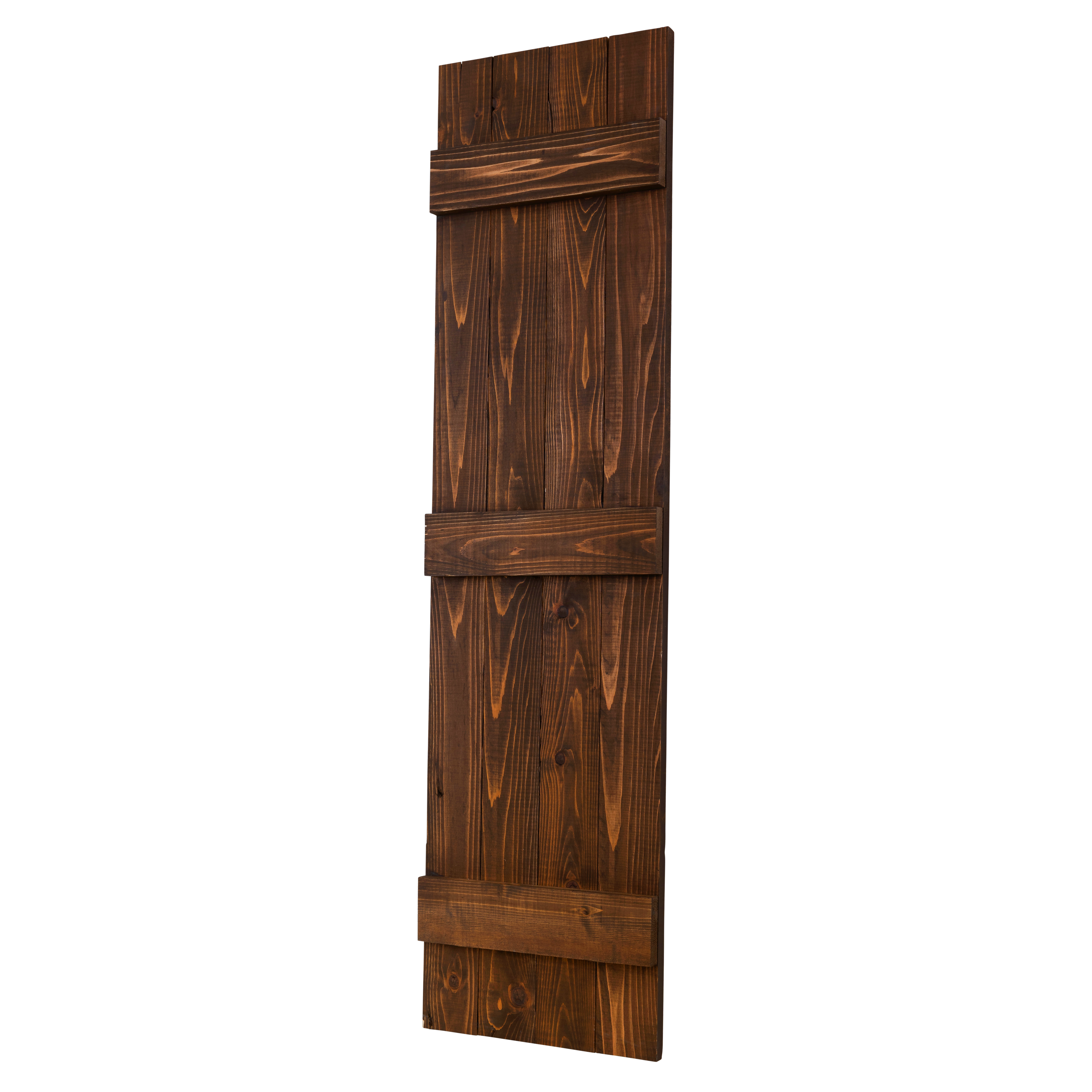 Traditional Board & Batten Exterior Wood Shutters - Cedar - Set of 2