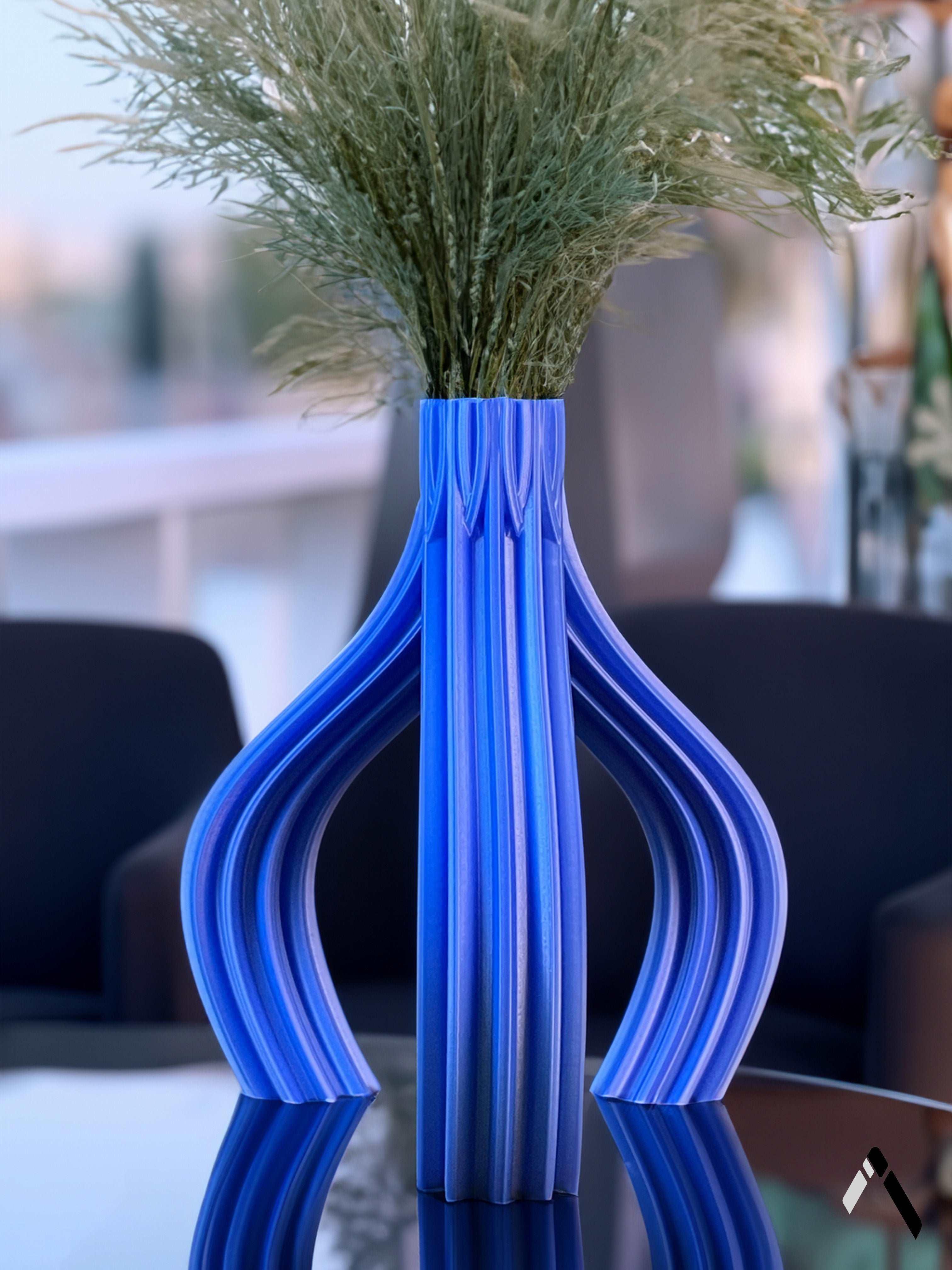 Triangular Vase - Blue Color-1