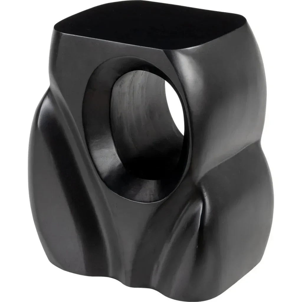 Trung Wood Black Rectangular Side Table