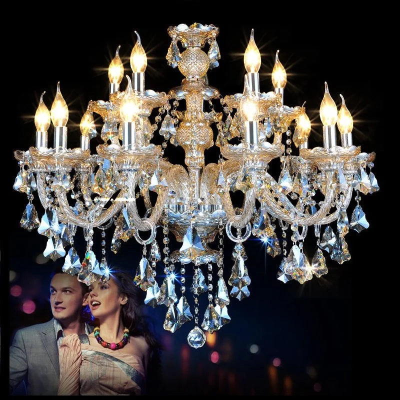DecorBites™ Crystal Chandelier Large LED Lighting Fixture
