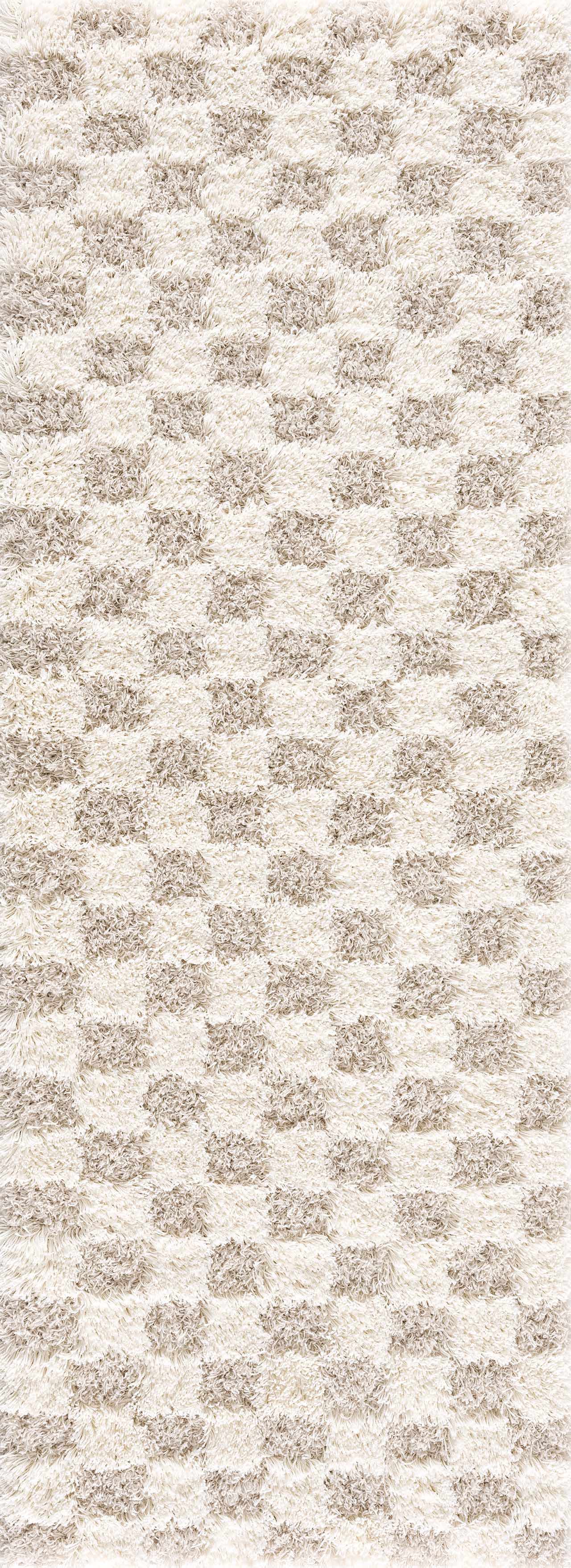 Atira Light Brown Checkered Area Rug-5