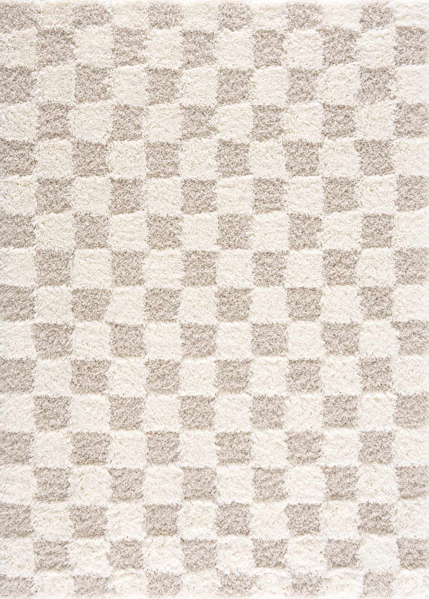 Atira Light Brown Checkered Area Rug-1