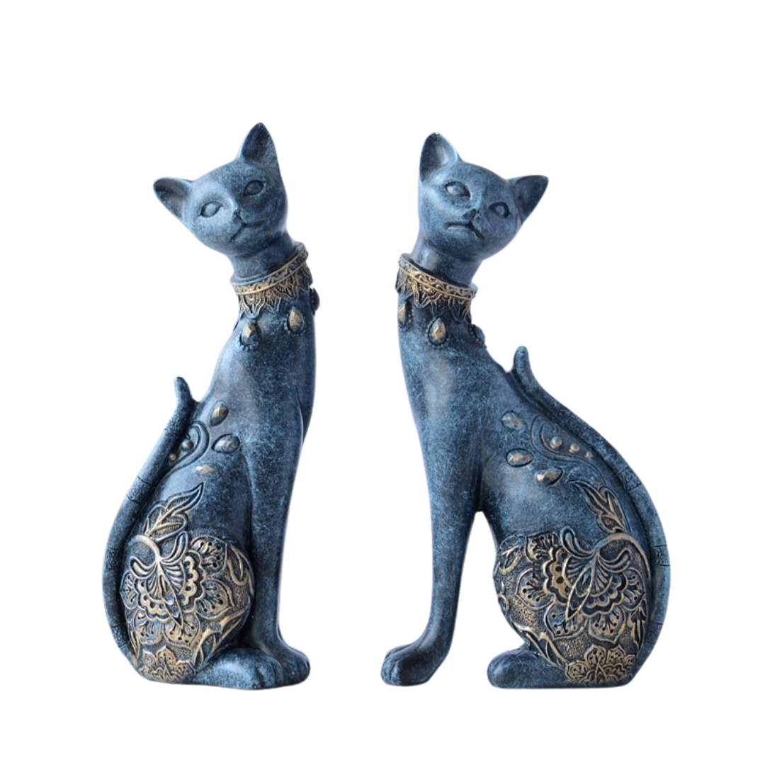 Figurine Decorative Resin Cat statue-0