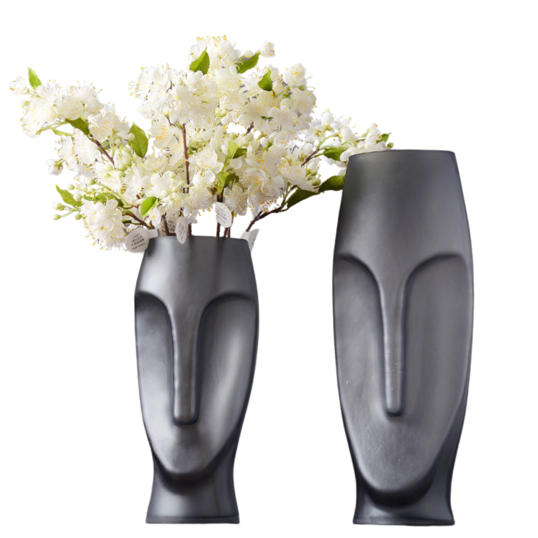 European Creative Modern Face Glass Vase-0