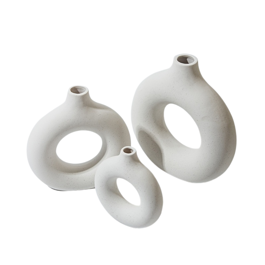 White Ceramic  Modern Home Boho Vases-0