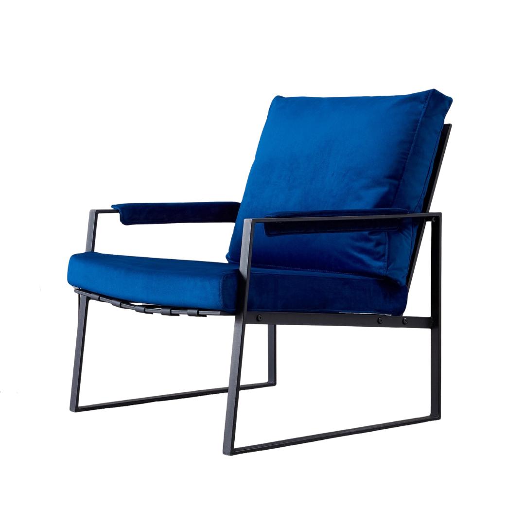 Modern Relax Single Arms Chair With Velvet Cushion-0