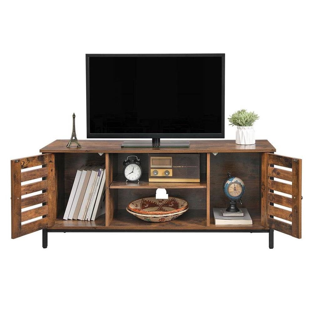 Modern Mid-Century Industrial Metal Wood TV Stand for TV up to 50-inch-0