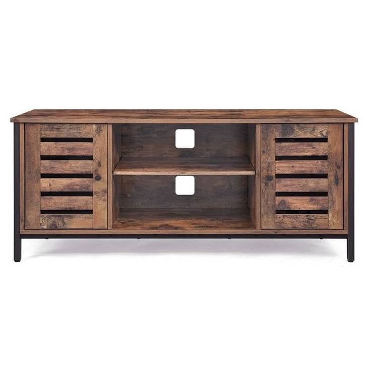 Modern Mid-Century Industrial Metal Wood TV Stand for TV up to 50-inch-1