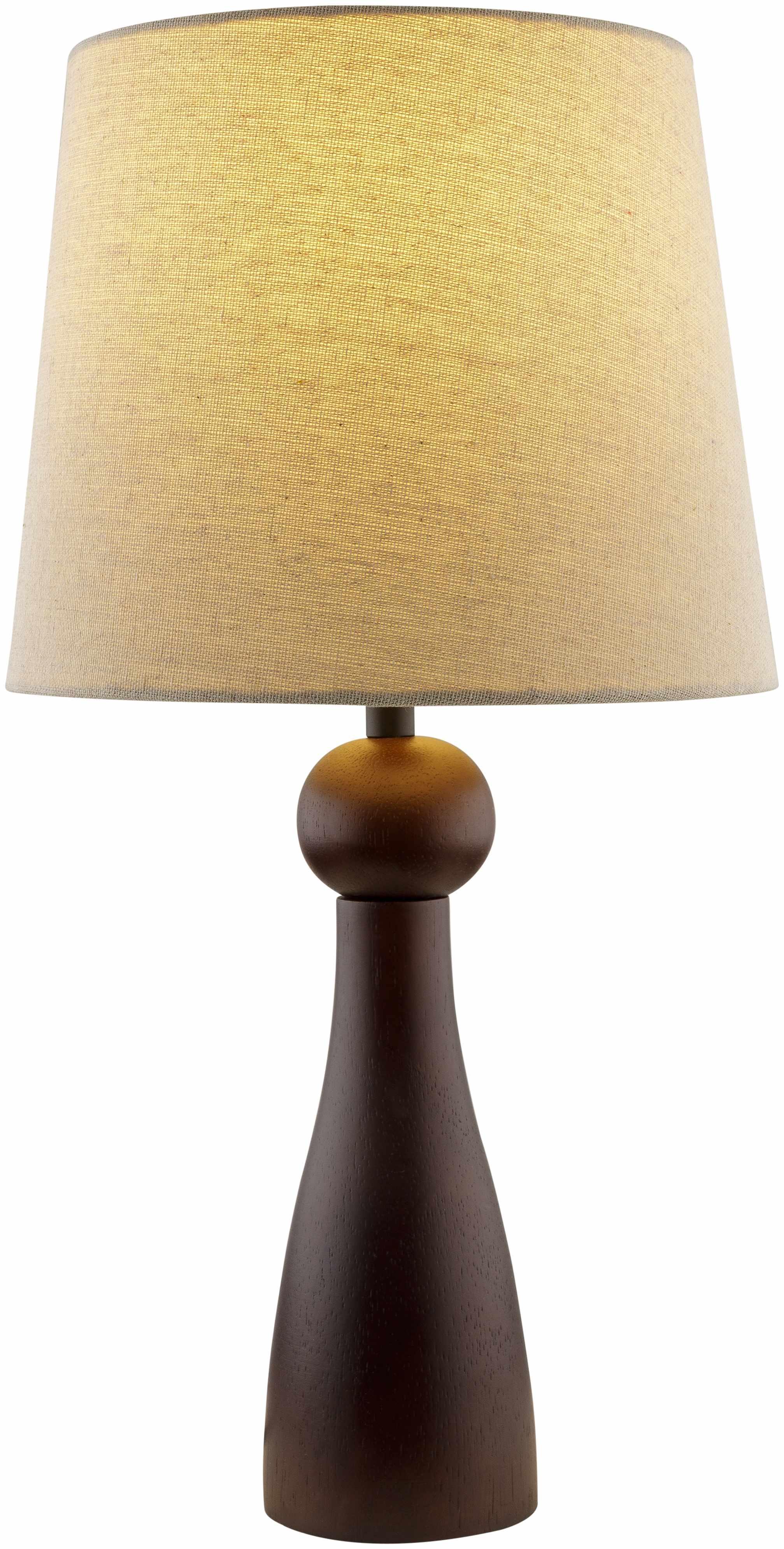 Villamejil Dark Brown Wood Table Lamp - PRHOMZ