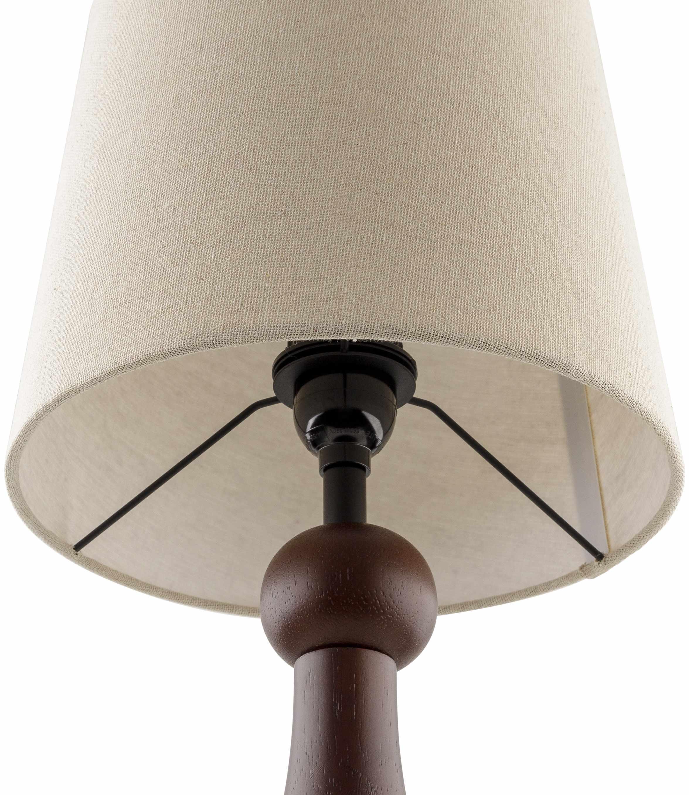 Villamejil Dark Brown Wood Table Lamp - PRHOMZ