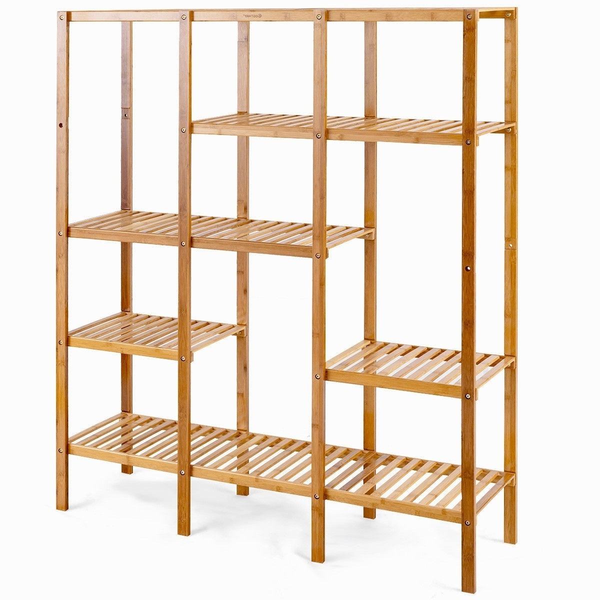 Eco-Friendly Bamboo 4-Shelf Bookcase Storage Rack-1