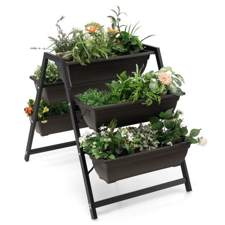 3 Tier Patio Raised Garden Bed Planter Boxes Herbs Flowers Vegetables-0