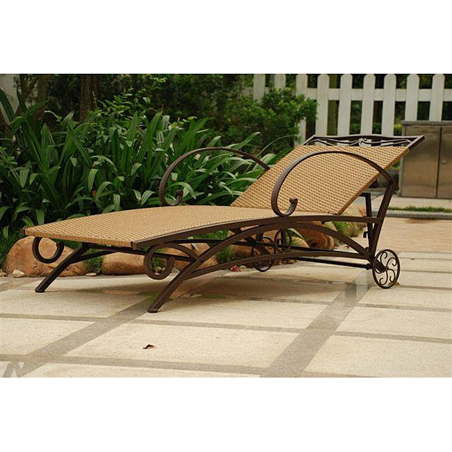 Resin Wicker / Steel Multi-Position Chaise Lounge Chair Recliner-0