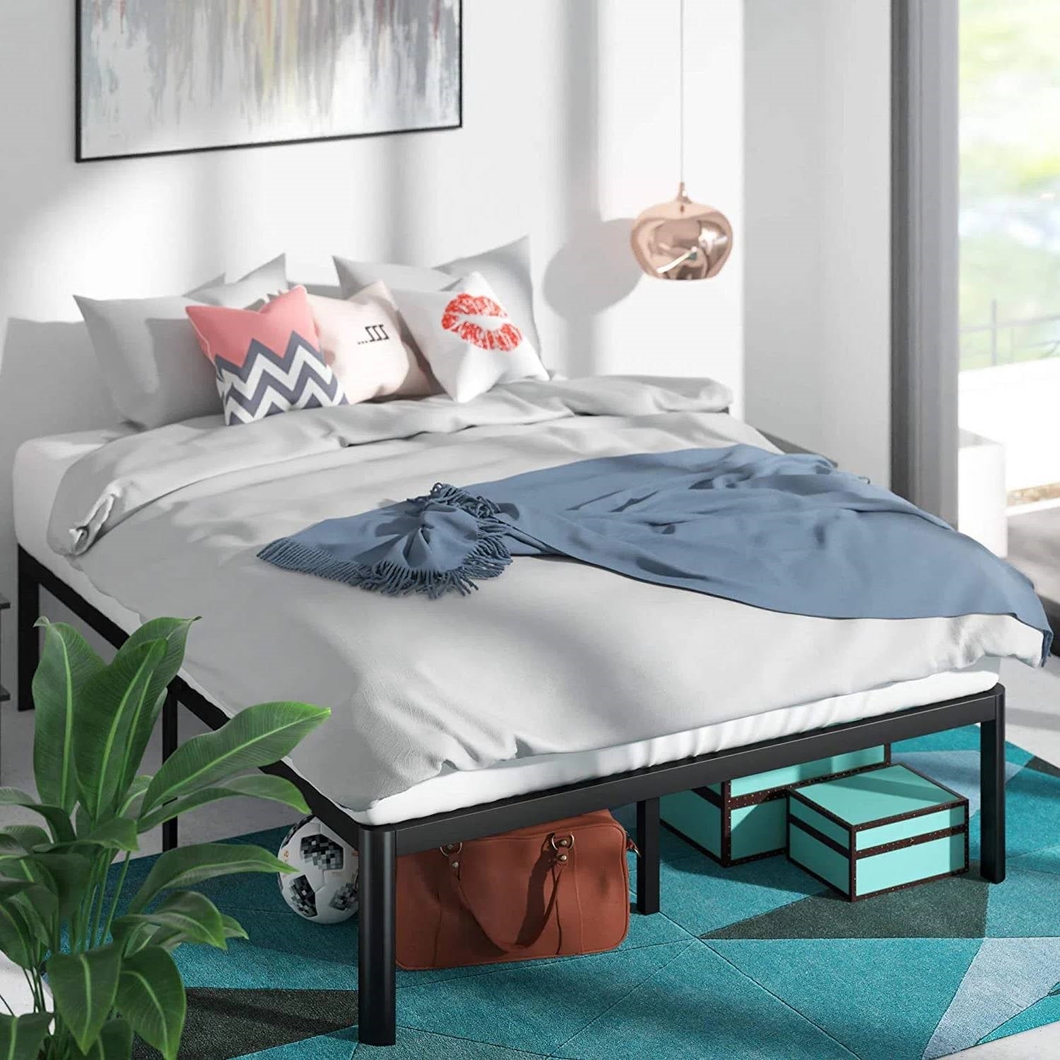 King Metal Platform Bed Frame with Rounded Legs 700 lbs Weight Capacity-2