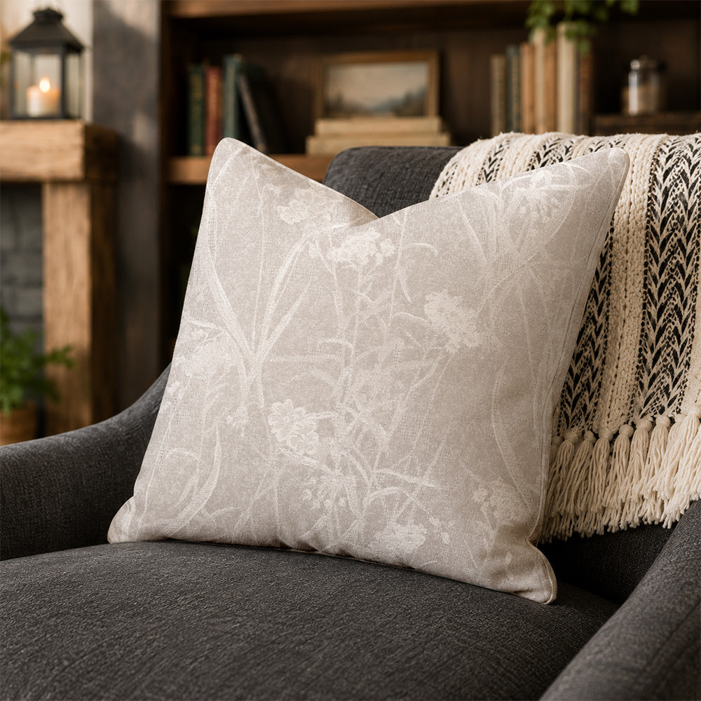 Vale Subtle Botanical Jacquard Pillow Covers