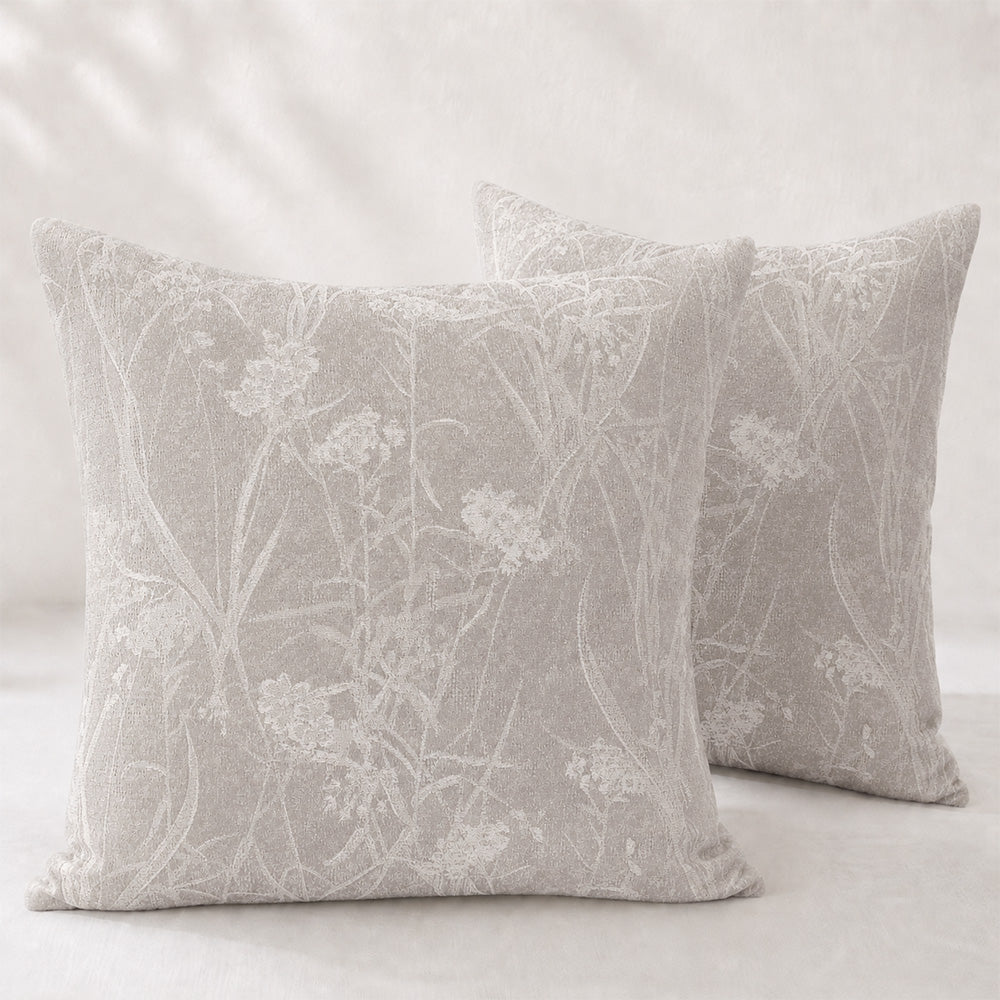 Vale Subtle Botanical Jacquard Pillow Covers