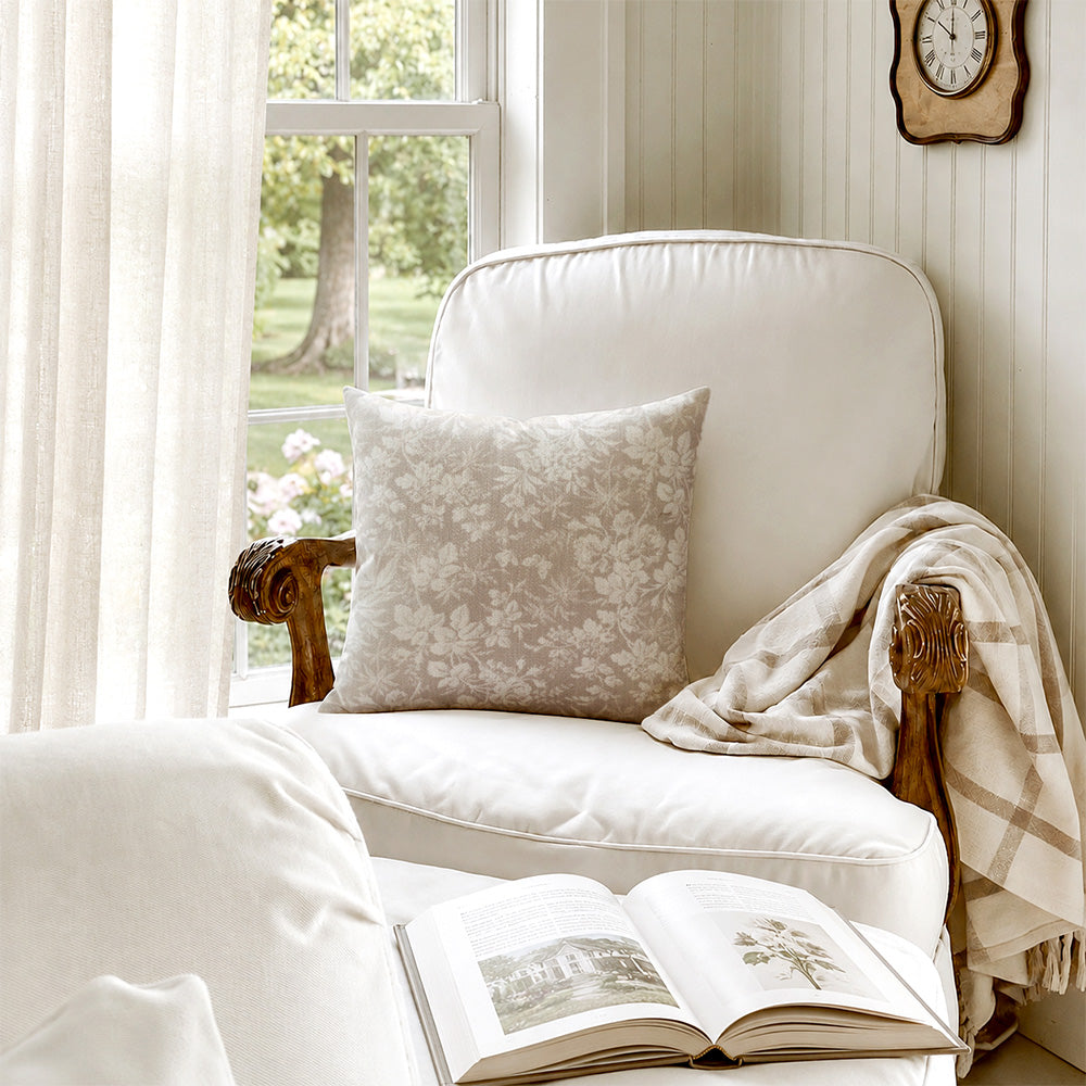Vale Subtle Botanical Jacquard Pillow Covers