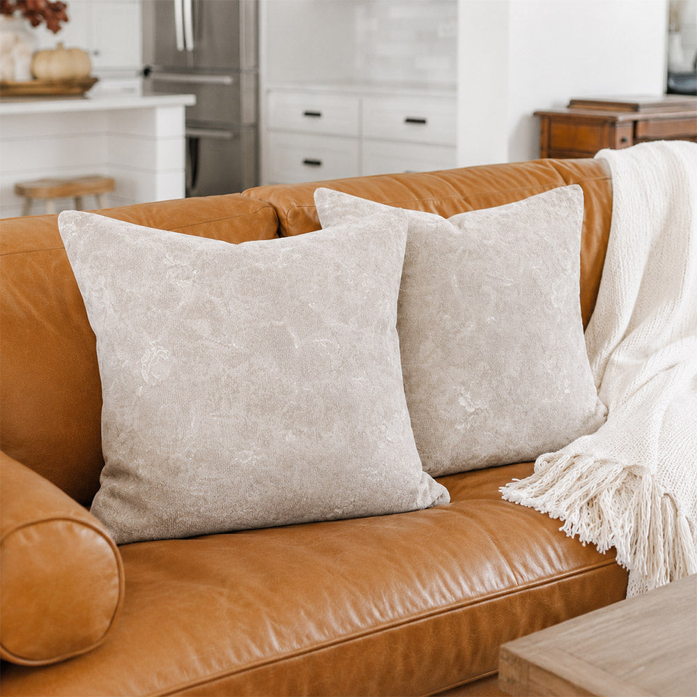 Vale Subtle Botanical Jacquard Pillow Covers
