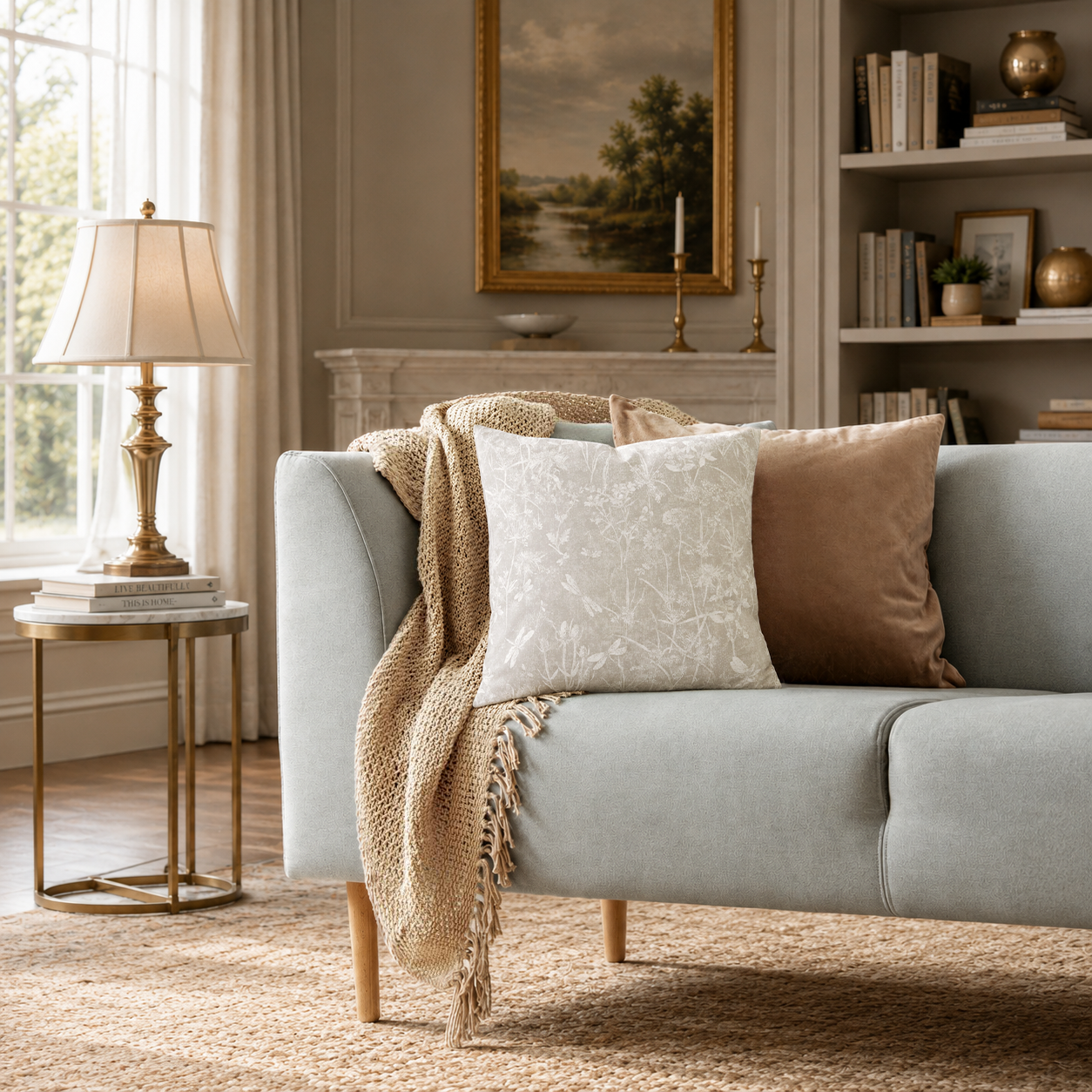 Vale Subtle Botanical Jacquard Pillow Covers
